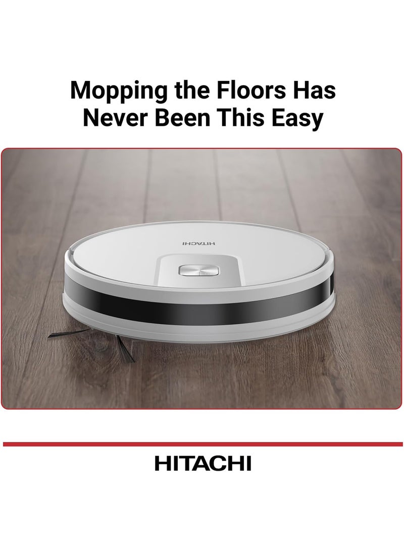 HITACHI - Robot Wet & Dry Vacuum Cleaner with WIFI Control, 2700Pa Strong Suction Power, Laser-Based LiDAR Navigation, Multi-Floor Mapping, Stair Safety, Max Runtime-Min-170,1 Year Warranty 2700 W RVX15N White - Image 1
