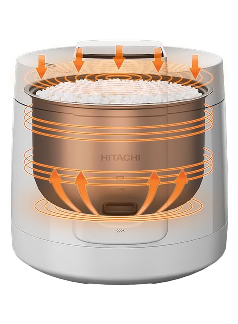 هيتاشي Rice Cooker 800W-950W Cooking Power, Non-stick inner pot, LED Light Display, Easy to Clean after Cooking, Keeps your food warm for up to 12 hours 1.8 L 800 W RZS18MNW White  - Image 4