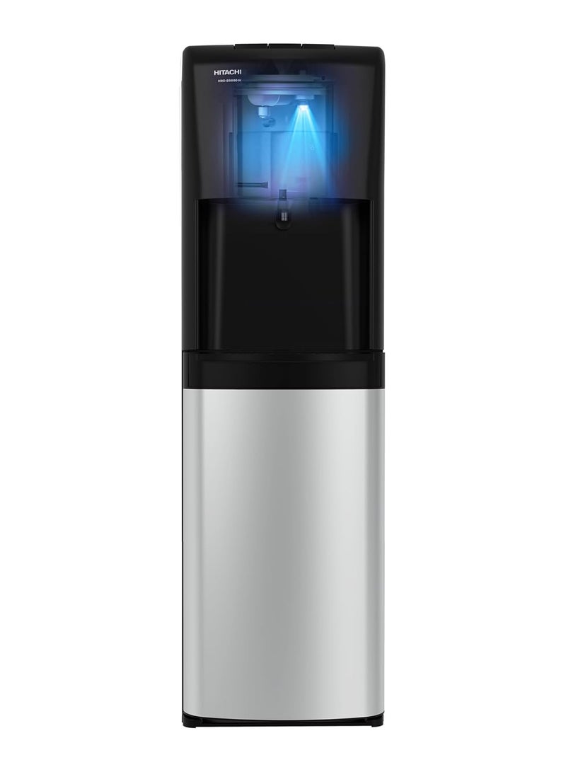 HITACHI - UV Sterilization Water Dispenser, Bottom Loading, High-efficiency compressor cooling, Hot&Cold, Ambient Temperature, Floor Standing Water Cooler, Child Safety lock, UV HWDB50000SV Black-Silver - Image 1