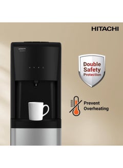 HITACHI UV Sterilization Water Dispenser, Bottom Loading, High-efficiency compressor cooling, Hot&Cold, Ambient Temperature, Floor Standing Water Cooler, Child Safety lock, UV HWDB50000SV Black-Silver  - Image 4