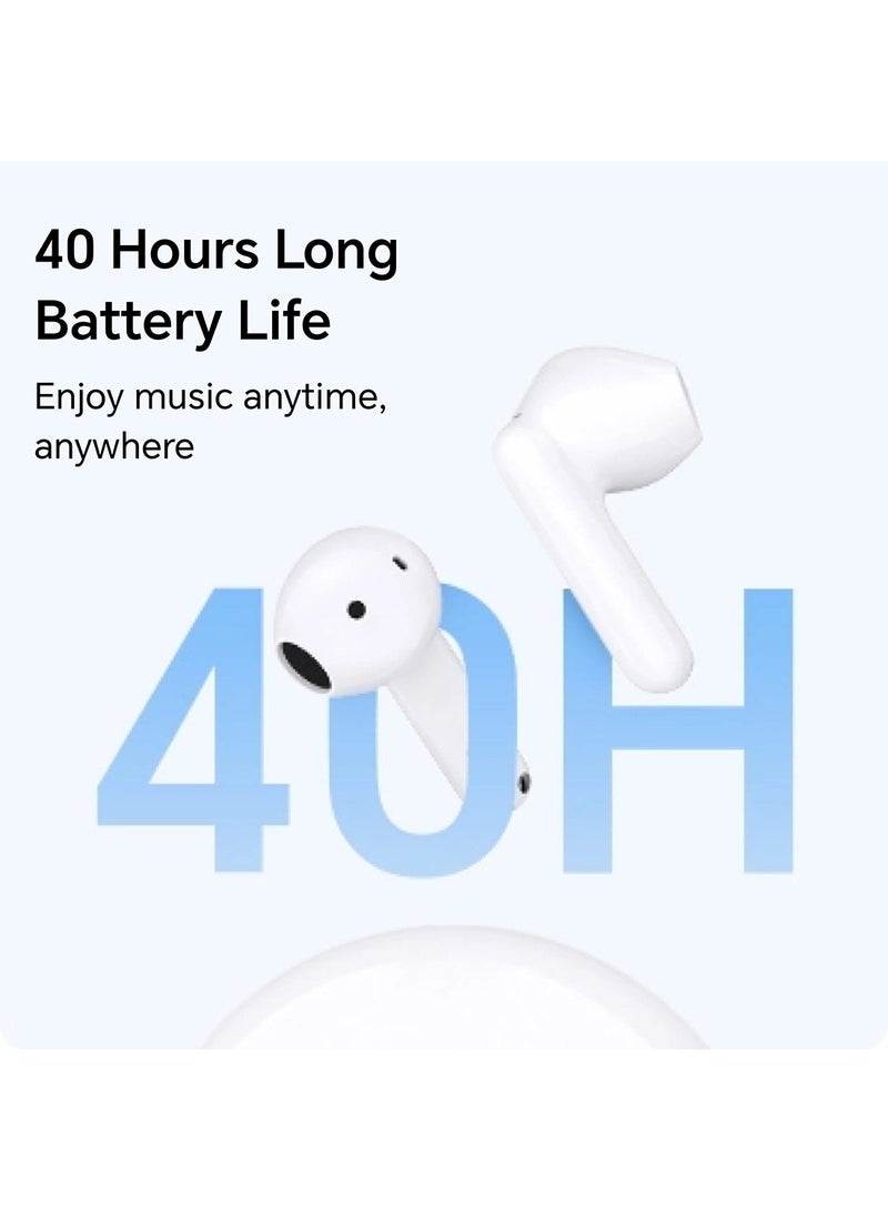 Honor - Choice Earbuds X7e Semi-Open Noise Cancelling, 40 Hour Long Battery Life, Enhanced Spatial Surround Sound, TWS Earphones, White - Image 1