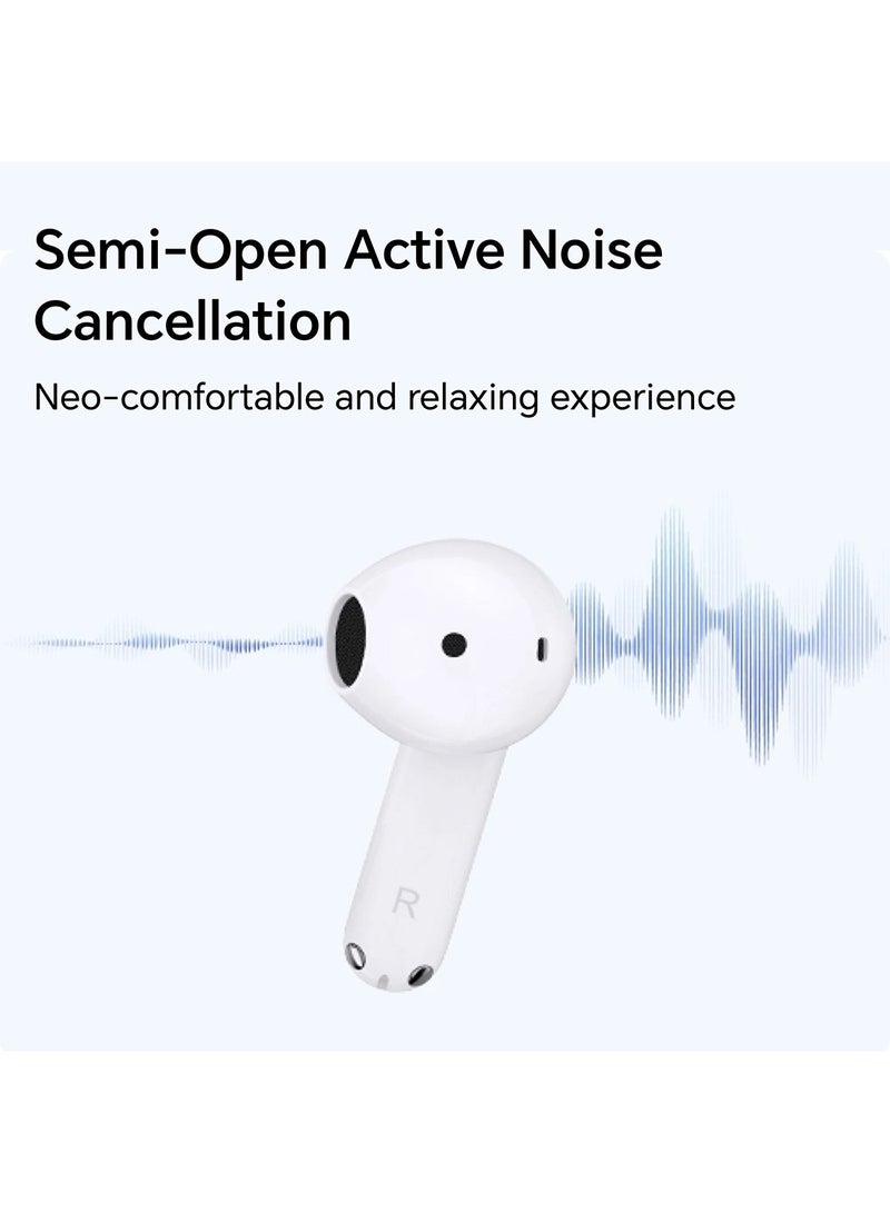 Honor - Choice Earbuds X7e Semi-Open Noise Cancelling, 40 Hour Long Battery Life, Enhanced Spatial Surround Sound, TWS Earphones, White - Image 1