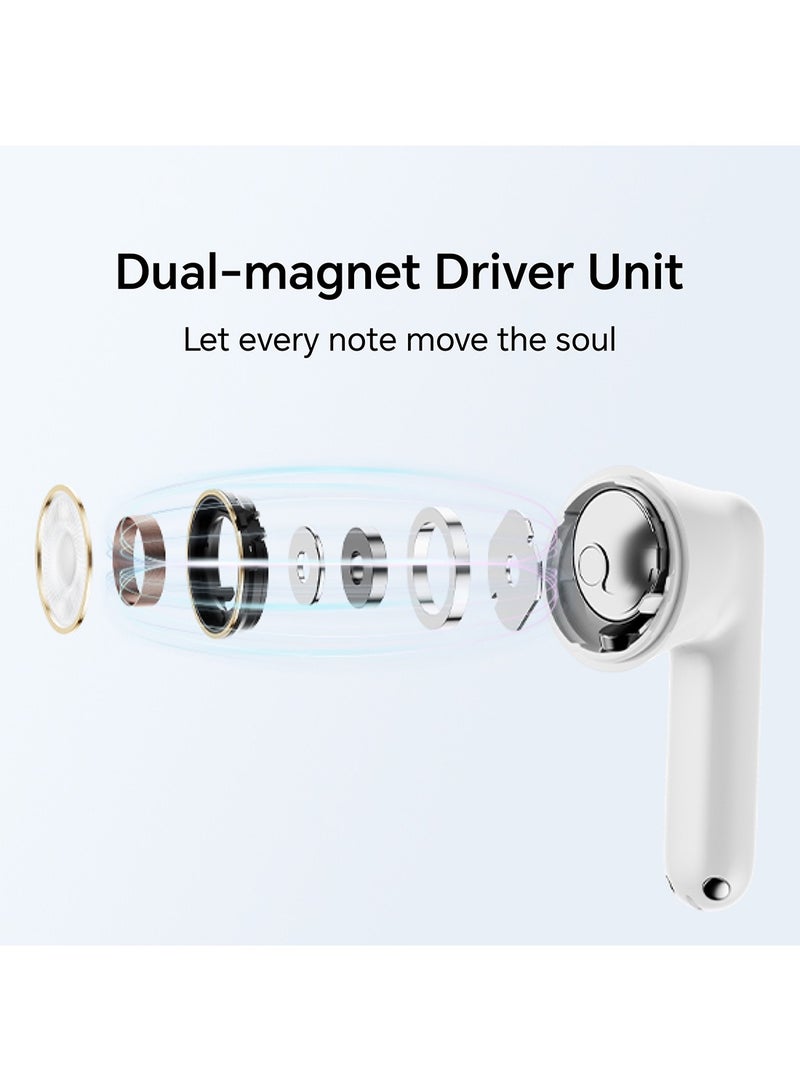 Honor - Choice Earbuds X7e Semi-Open Noise Cancelling, 40 Hour Long Battery Life, Enhanced Spatial Surround Sound, TWS Earphones, White - Image 1