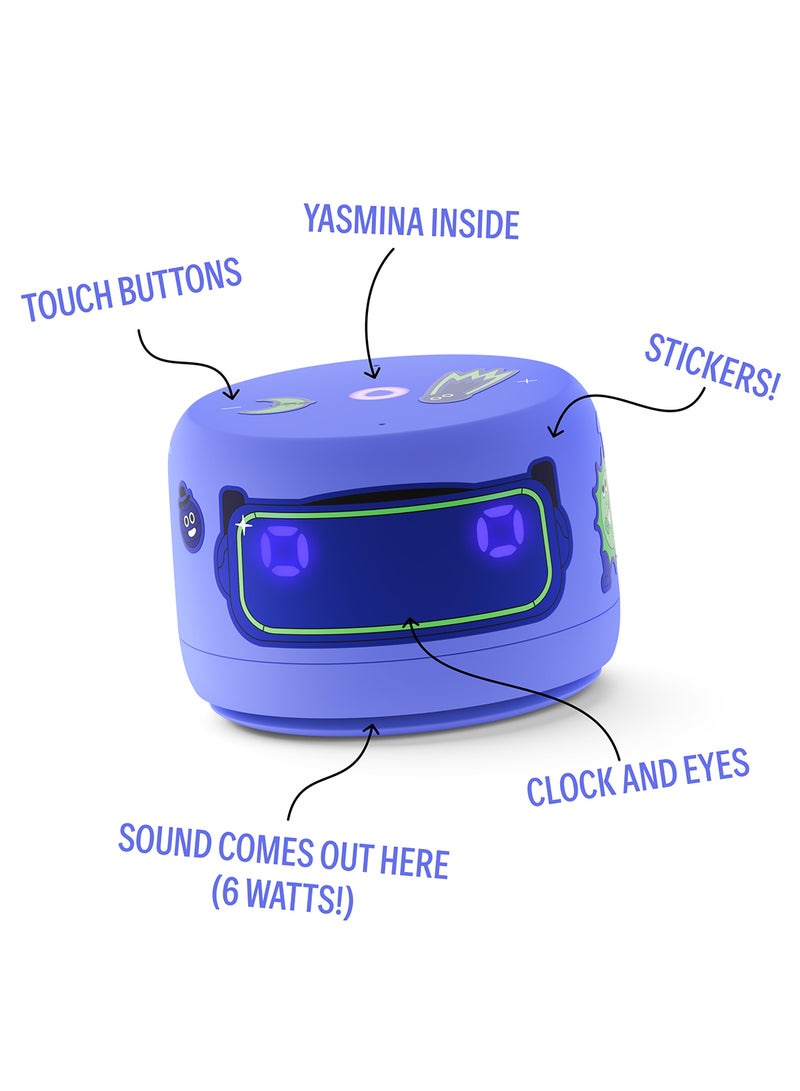 ياسمينة - Smart Speaker With Human-Like AI Assistant | Use Your Voice To play Music, Learn, Set Up Reminders, Alarms And Updates via Bluetooth Or Wi-Fi (Speaks Arabic, English) | Size Lite Violet - Image 1