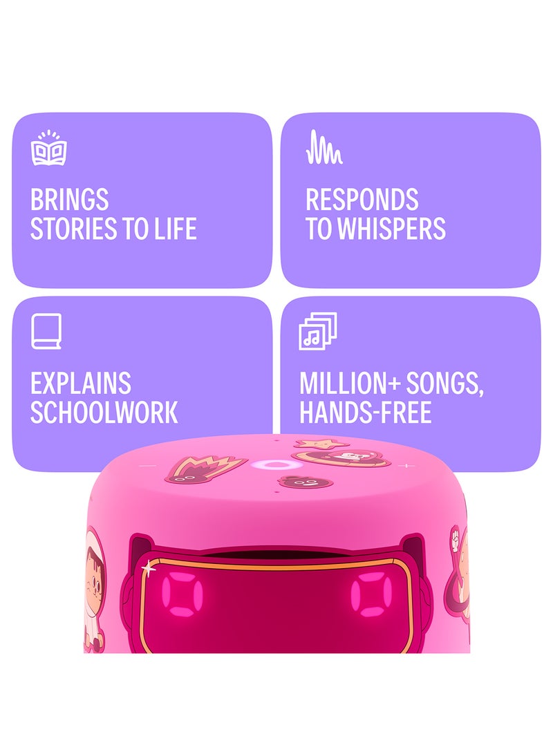 Yasmina - Smart Speaker With Human-Like AI Assistant | Use Your Voice To play Music, Learn, Set Up Reminders, Alarms And Updates via Bluetooth Or Wi-Fi (Speaks Arabic, English) | Size Lite Pink - Image 1