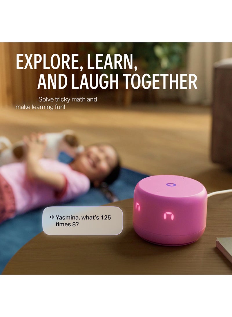 Yasmina - Smart Speaker With Human-Like AI Assistant | Use Your Voice To play Music, Learn, Set Up Reminders, Alarms And Updates via Bluetooth Or Wi-Fi (Speaks Arabic, English) | Size Lite Pink - Image 1