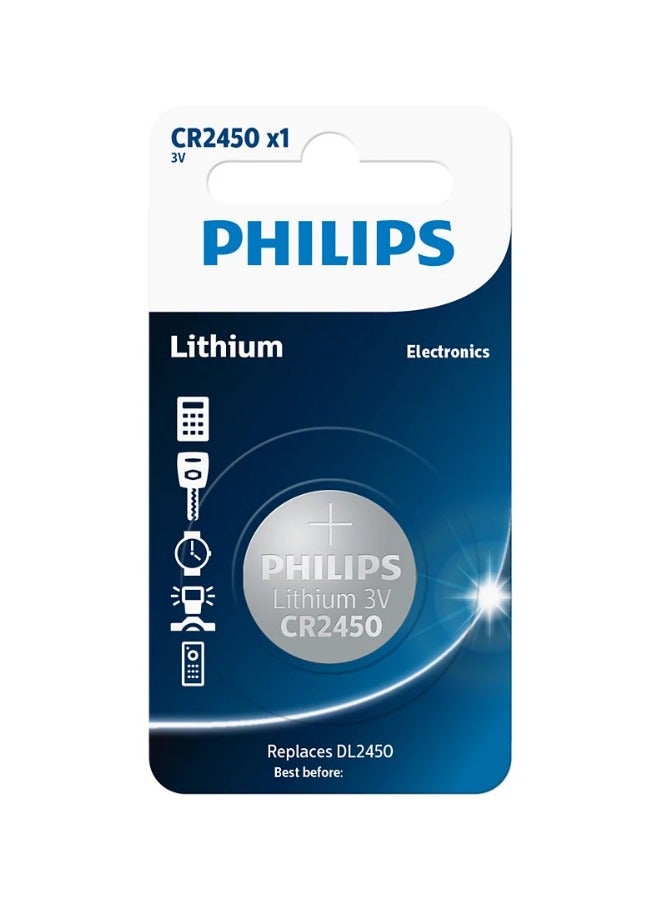 فيليبس Lithium Battery CR2450 – 3V 1PCS Multicolour
