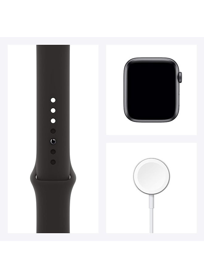 Apple - Renewed - Watch SE GPS 44mm Aluminum Case With Black Sport Band Space Gray - Image 1