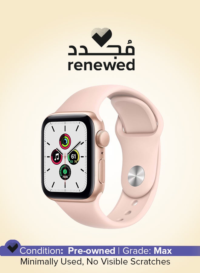 Apple - Renewed - Watch SE 2020 GPS 40mm Aluminium Case With Pink Sand Sport Band Gold - Image 1