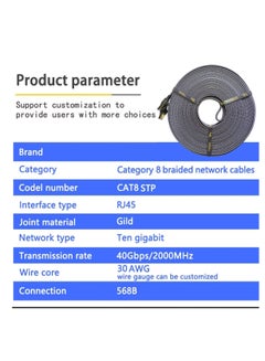 Cat 8 Ethernet Cable, Flat Nylon Braided High-Speed Internet Network LAN Patch Cord, 40Gbps 2000MHz FTP RJ45 Cable for Gaming, Modem, Router, PC, PS4/PS5 (5 Meter) Black - pnsku/N70153707V/45/_/1739872459/5ed5eab8-1d26-47c1-a25a-08d0632243df