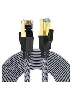 Cat 8 Ethernet Cable, Flat Nylon Braided High-Speed Internet Network LAN Patch Cord, 40Gbps 2000MHz FTP RJ45 Cable for Gaming, Modem, Router, PC, PS4/PS5 (5 Meter) Black - pnsku/N70153707V/45/_/1739872462/93566c0d-ae85-4a00-83dc-6ca72eed3f3c