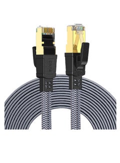 Cat 8 Ethernet Cable, Flat Nylon Braided High-Speed Internet Network LAN Patch Cord, 40Gbps 2000MHz FTP RJ45 Cable for Gaming, Modem, Router, PC, PS4/PS5 (10 Meter) Black - pnsku/N70153709V/45/_/1739872465/58f92857-1ab4-47cb-ab1c-d2a8c7246c94