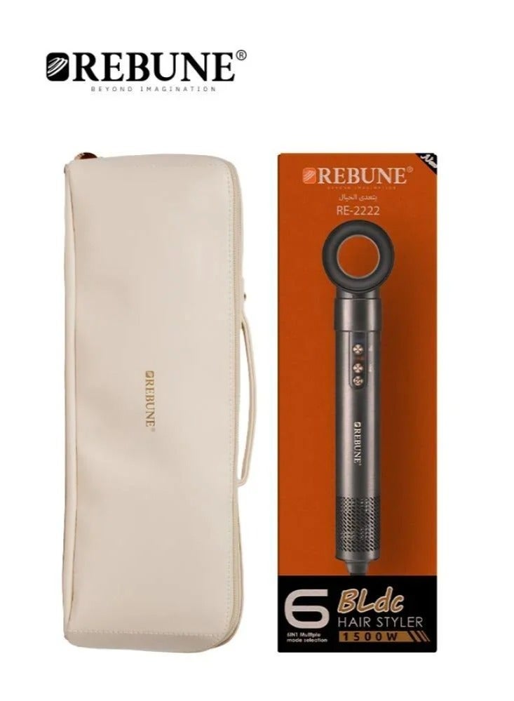 ريبون High Speed ​​Styler 6 in 1  BLDC Motor 3 Temperatures 1500W Self-Twisting Head RE-2222  - Image 1