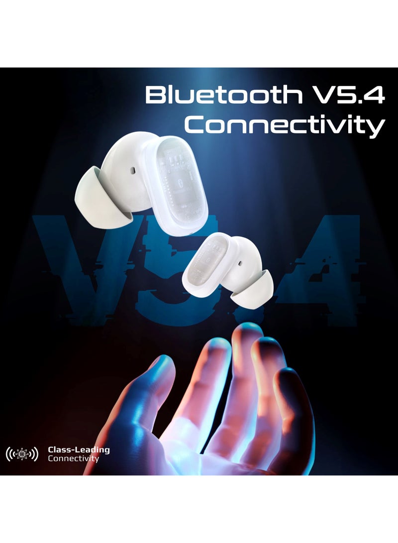 بروميت TWS Earbuds With 6Hrs Playtime, HD Microphone for Immaculate Calls, IntelliTouch Controls, IPX4 Water Resistanceو, Bluetooth 5.4 For Stable Connection and Comfort-Fit Design White - Image 5