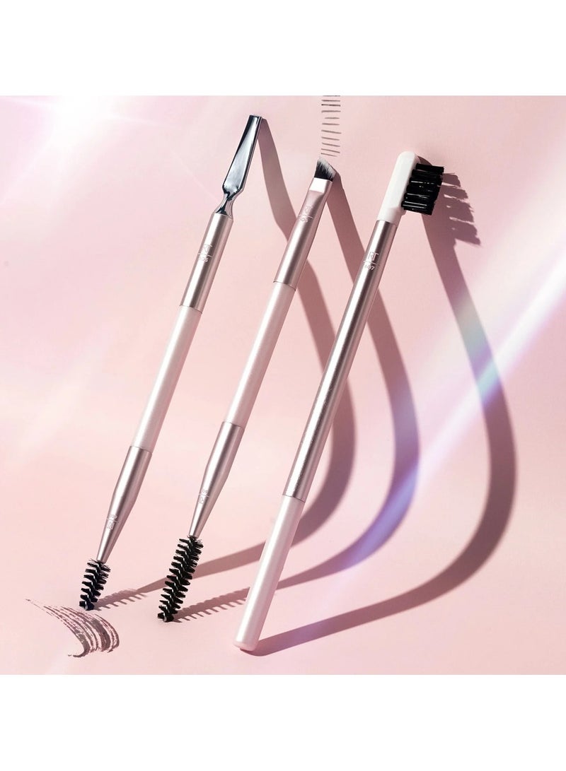 REAL TECHNIQUES Brow Styling Set For Lifting and Styling, Fill and Style, Dual-ended Full Kit for Eyebrows, Get Full Laminated and Natural Brows Multiuse Tools 3 Piece Set Pink - Image 3