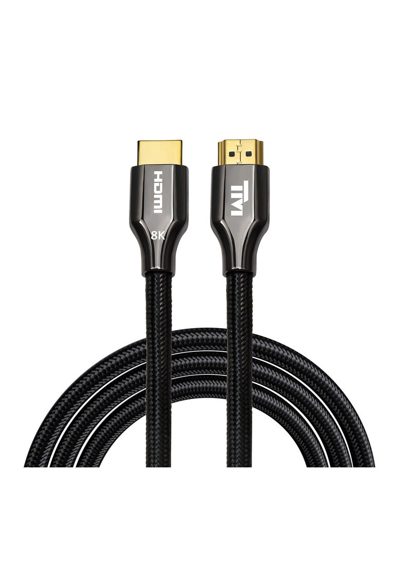 TWISTED MINDS 8K HDMI 2.1 Cable – Ultra High-Speed 48Gbps Braided HDMI Cord, 8K@60Hz, 4K@120Hz, HDR+, eARC, VRR, HDCP 2.3/2.2, 3D Compatible – 1 Metre - TM-Z8KHDMI-1M Black  - Image 1