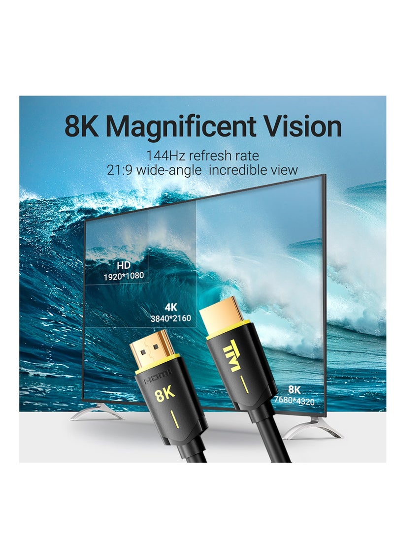 TWISTED MINDS 8K HDMI Cable – Ultra High-Speed HDMI 2.1 Cable, 8K@60Hz, 4K@120Hz, HDR+, eARC, VRR, HDCP 2.3/2.2, 3D Support (5 Meter) Black  - Image 3