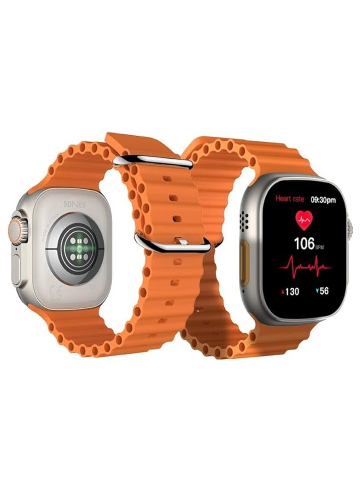 ITEL - ‎2 Ultra 2.0'' HD IPS Display Smartwatch with Bluetooth Calling, 100+ Watch Faces, Upto 30 Days Battery, 100 Sports Mode, IP68 Water Resistant, Heart Rate Monitoring and SpO2 Gold Orange - Image 1