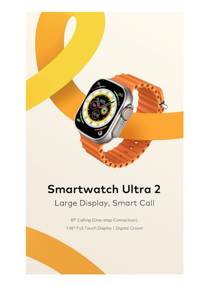 ITEL - ‎2 Ultra 2.0'' HD IPS Display Smartwatch with Bluetooth Calling, 100+ Watch Faces, Upto 30 Days Battery, 100 Sports Mode, IP68 Water Resistant, Heart Rate Monitoring and SpO2 Gold Orange - Image 1