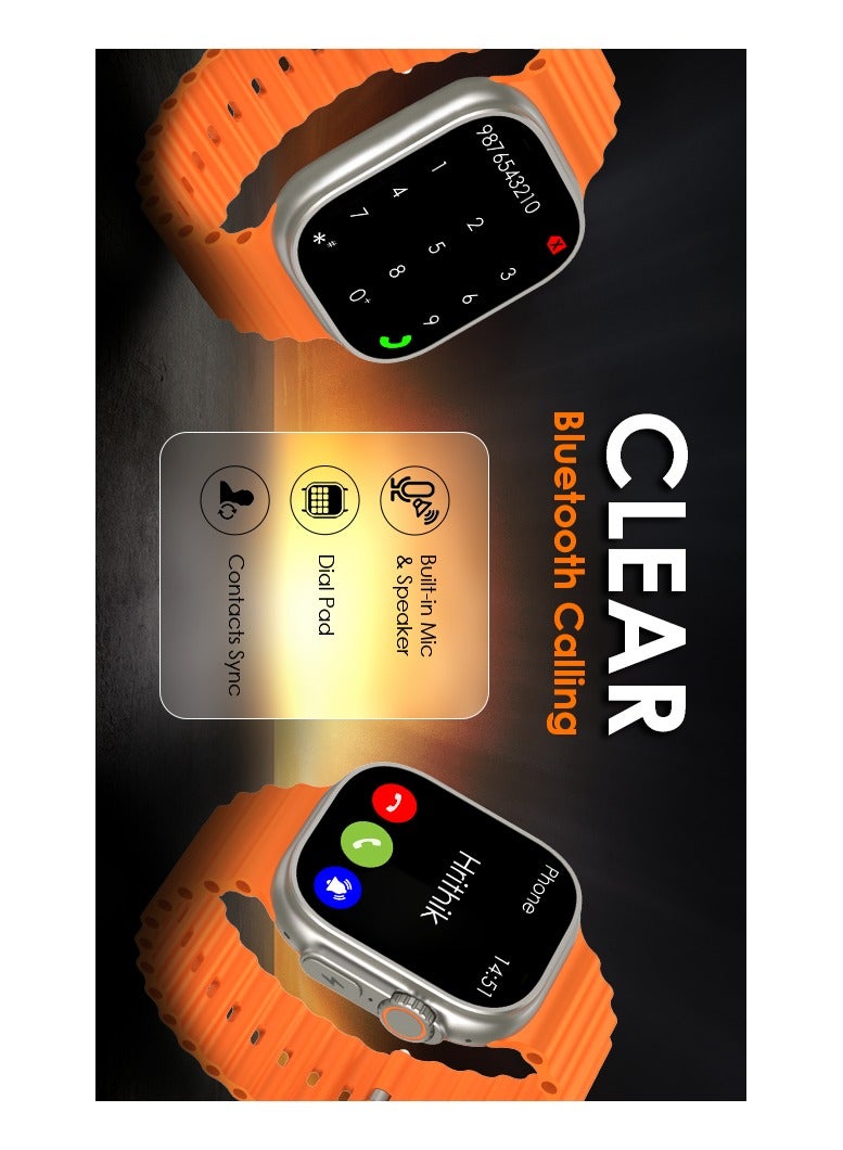 ITEL - ‎2 Ultra 2.0'' HD IPS Display Smartwatch with Bluetooth Calling, 100+ Watch Faces, Upto 30 Days Battery, 100 Sports Mode, IP68 Water Resistant, Heart Rate Monitoring and SpO2 Gold Orange - Image 1