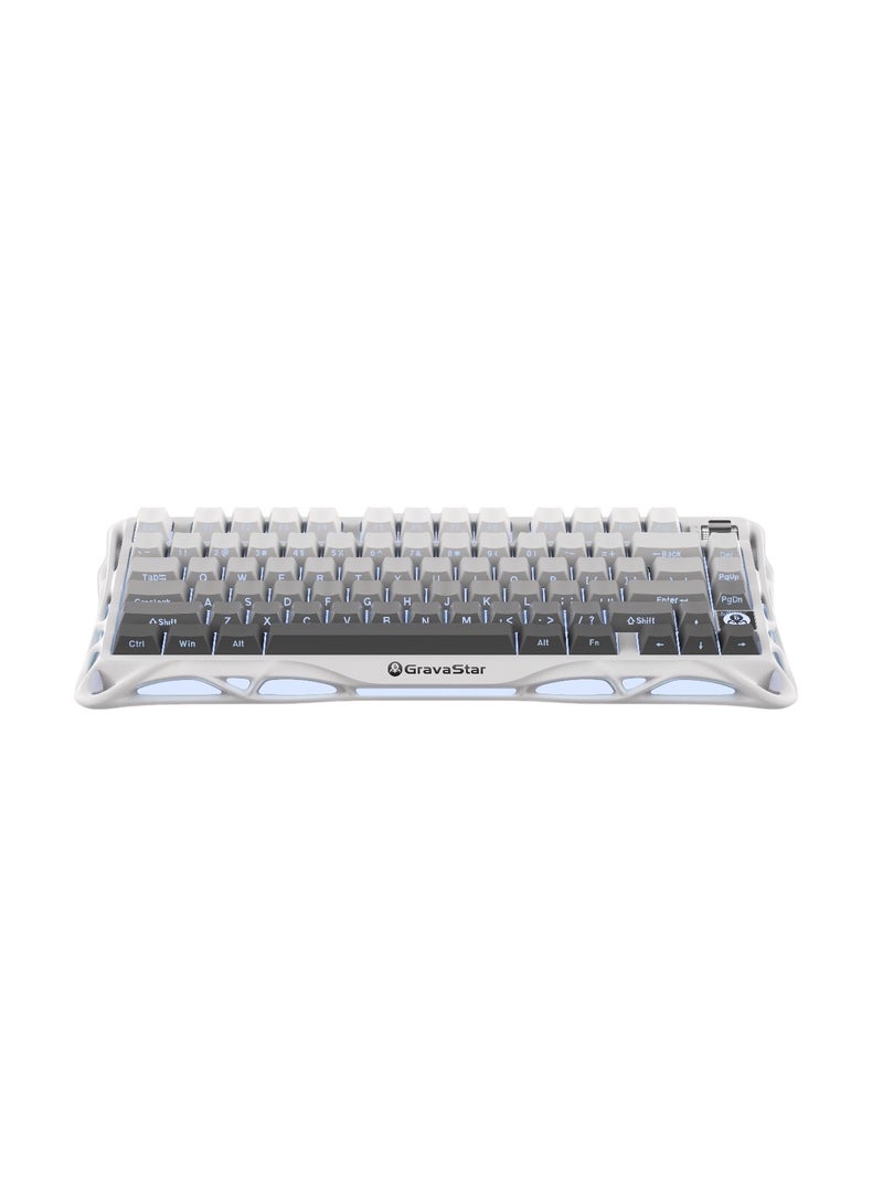 Gravastar Mercury K1 Mechanical Gaming Keyboard (Gradient White) - 75% Layout, Hot-Swappable, Custom Linear Switches, RGB Backlit, Wireless/Wired, 8000mAh Battery, Bluetooth/2.4GHz, Multi-Platform  - Image 1
