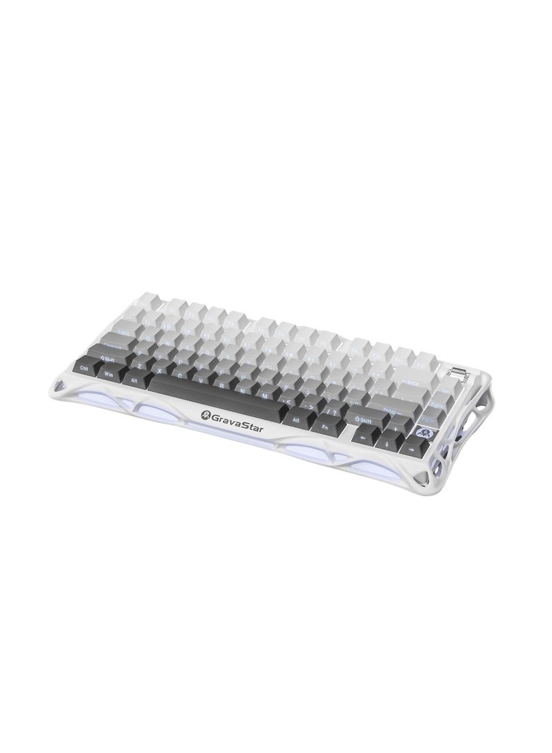 Gravastar Mercury K1 Mechanical Gaming Keyboard (Gradient White) - 75% Layout, Hot-Swappable, Custom Linear Switches, RGB Backlit, Wireless/Wired, 8000mAh Battery, Bluetooth/2.4GHz, Multi-Platform  - Image 2