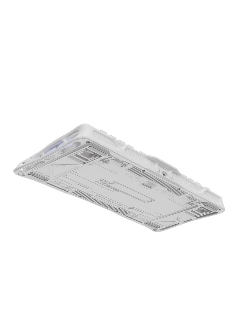 Mercury K1 Mechanical Gaming Keyboard (Gradient White) - 75% Layout, Hot-Swappable, Custom Linear Switches, RGB Backlit, Wireless/Wired, 8000mAh Battery, Bluetooth/2.4GHz, Multi-Platform