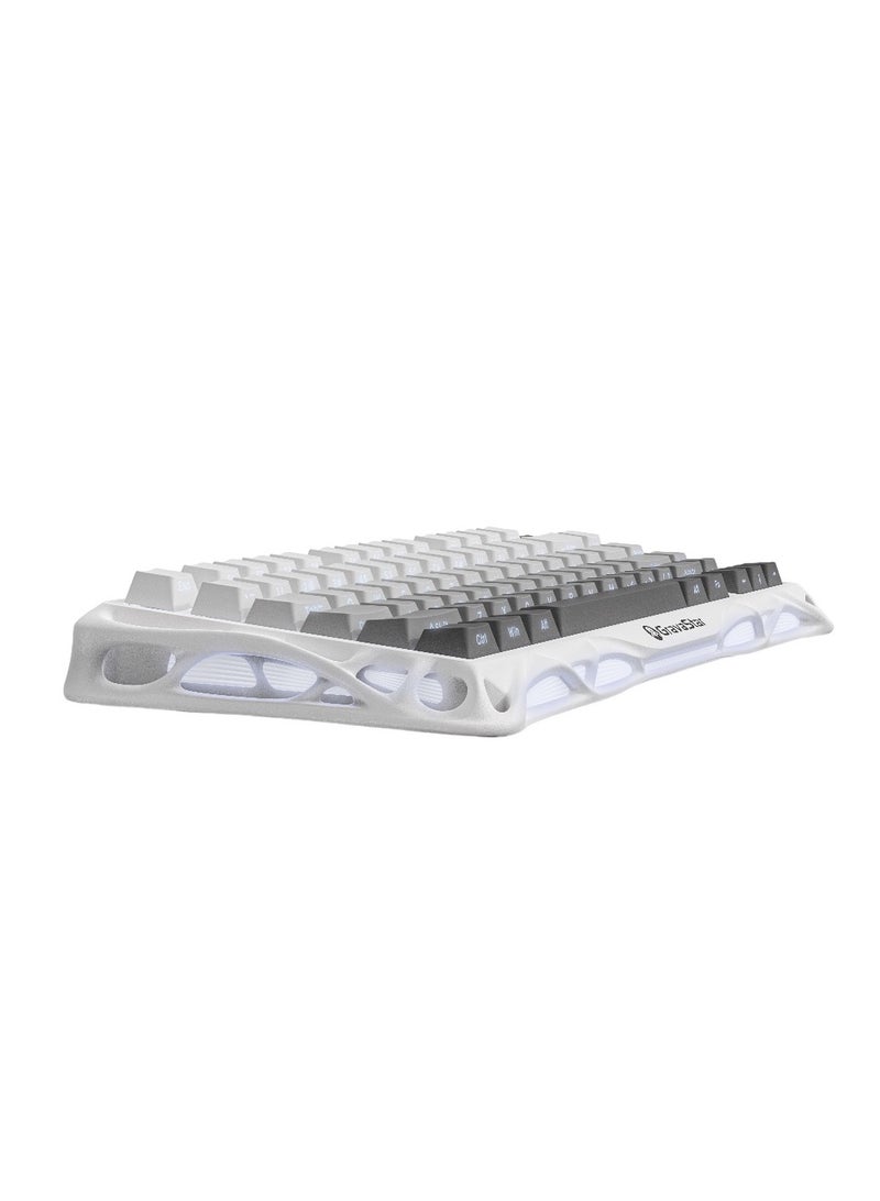 Mercury K1 Mechanical Gaming Keyboard (Gradient White) - 75% Layout, Hot-Swappable, Custom Linear Switches, RGB Backlit, Wireless/Wired, 8000mAh Battery, Bluetooth/2.4GHz, Multi-Platform