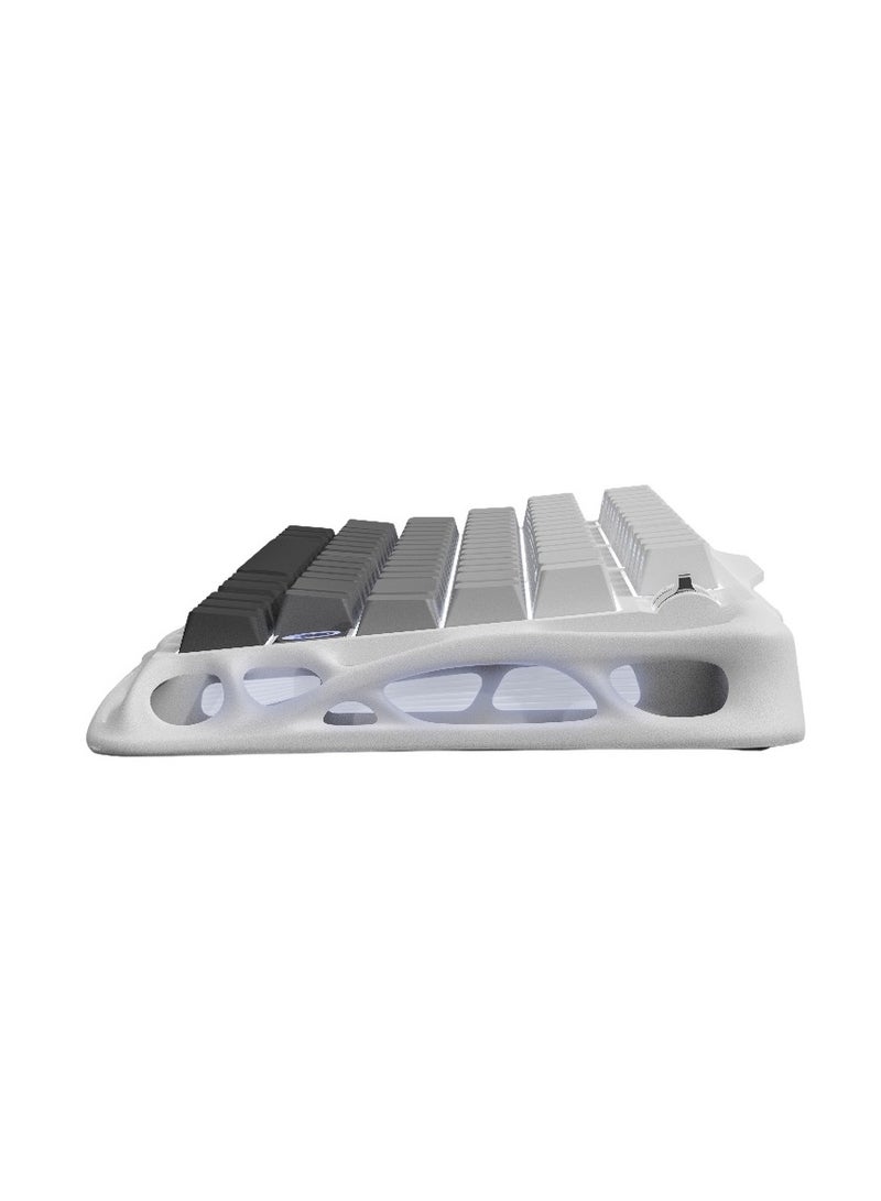 Gravastar Mercury K1 Mechanical Gaming Keyboard (Gradient White) - 75% Layout, Hot-Swappable, Custom Linear Switches, RGB Backlit, Wireless/Wired, 8000mAh Battery, Bluetooth/2.4GHz, Multi-Platform  - Image 5