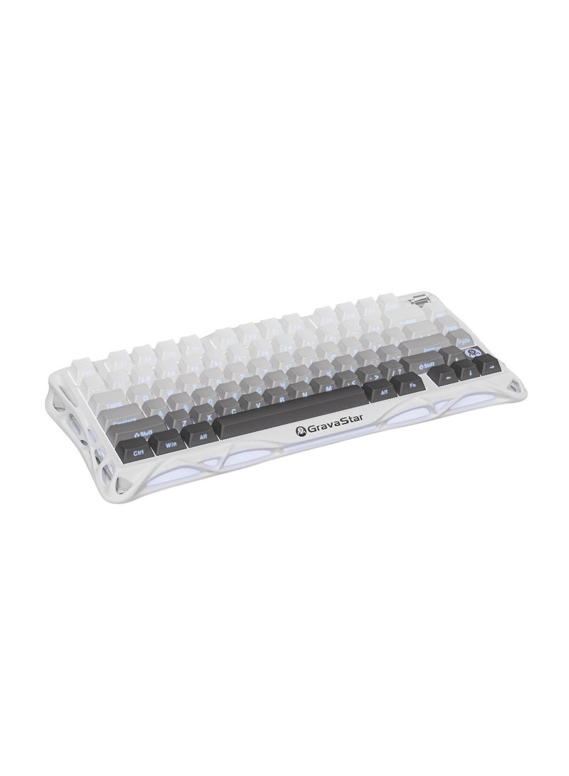 Gravastar Mercury K1 Mechanical Gaming Keyboard (Gradient White) - 75% Layout, Hot-Swappable, Custom Linear Switches, RGB Backlit, Wireless/Wired, 8000mAh Battery, Bluetooth/2.4GHz, Multi-Platform  - Image 3