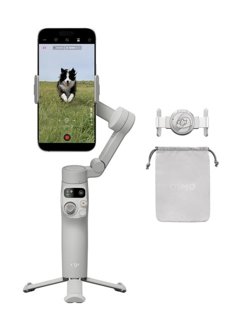 Osmo Mobile 7 Gimbal Stabilizer for iPhone, Android, Built-in Tripod, Ultra-Light, Comfortable Grip, 3-Axis Phone Gimbal, ActiveTrack 7.0, ShotGuides, One-Tap Edit, 10hrs Use, Phone Charging Grey