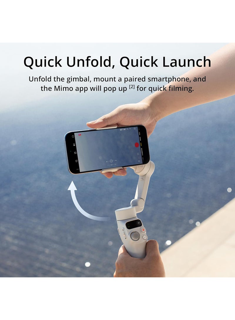 دي جي آي - Osmo Mobile 7 Gimbal Stabilizer for iPhone, Android, Built-in Tripod, Ultra-Light, Comfortable Grip, 3-Axis Phone Gimbal, ActiveTrack 7.0, ShotGuides, One-Tap Edit, 10hrs Use, Phone Charging Grey - Image 1