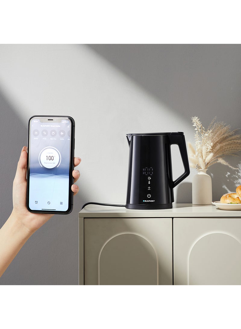 Blaupunkt Wifi Cordless Kettle, Tuya App, Voice Controlled, 2200W, 1.7L, Temperature Selection 1.7 L 2200 W BKW825 Black - Image 2
