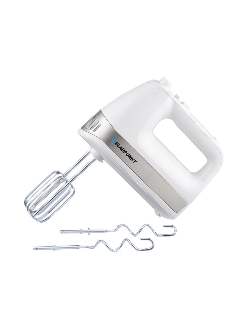 Blaupunkt Hand Mixer, 500W, 5 Speed, Turbo Switch, 2 Beaters, 2 Dough Hooks 500 W PMH205 white  - Image 1
