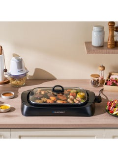 بلوبونكت Indoor Grill, 2200W, Non-stick Grilling Plate, Drip Tray, Glass Lid 2200 W KGT422 Black/Glass  - Image 2