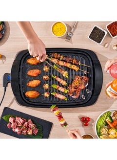 بلوبونكت Indoor Grill, 2200W, Non-stick Grilling Plate, Drip Tray, Glass Lid 2200 W KGT422 Black/Glass  - Image 5