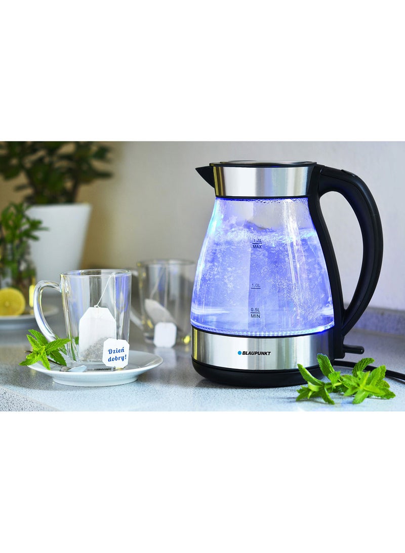 بلوبونكت Cordless Glass Kettle, 2200W, 1.7L, Soft Blue Light, Automatic Shut-off 1.7 L 2200 W BKG422 Glass/Stainless Steel  - Image 3