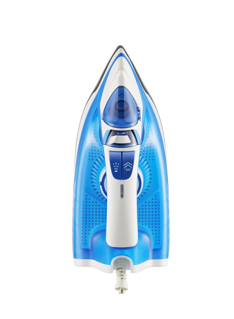 بلوبونكت Steam Iron, 2400W, Auto Shut-off, Anti-Calc, Anti-Drip, Ceramic Soleplate 280 ml 2400 W GIS360 Blue/White  - Image 4