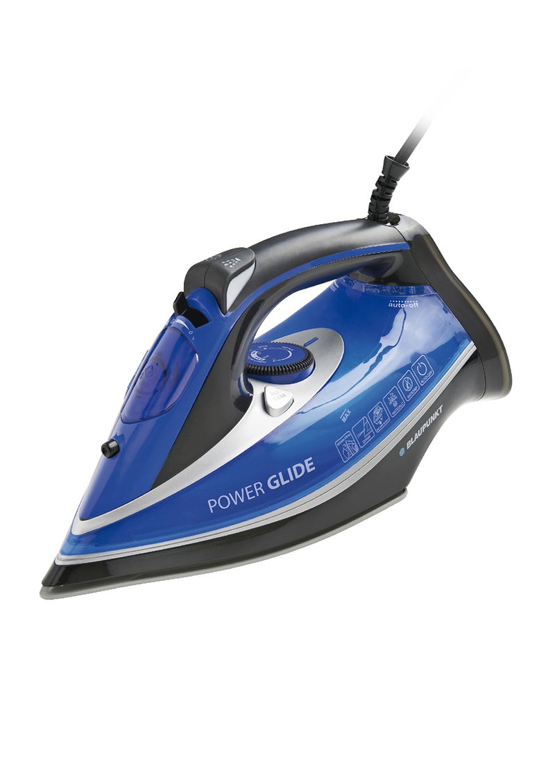 بلوبونكت Steam Iron, 3100W, Auto Shut-off, Anti-Calc, Anti-Drip, Self-Clean, Ceramic Soleplate 380 ml 3100 W GIS430 Blue  - Image 1