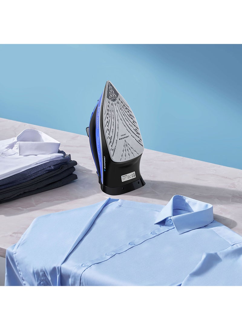 بلوبونكت Steam Iron, 3100W, Auto Shut-off, Anti-Calc, Anti-Drip, Self-Clean, Ceramic Soleplate 380 ml 3100 W GIS430 Blue  - Image 5
