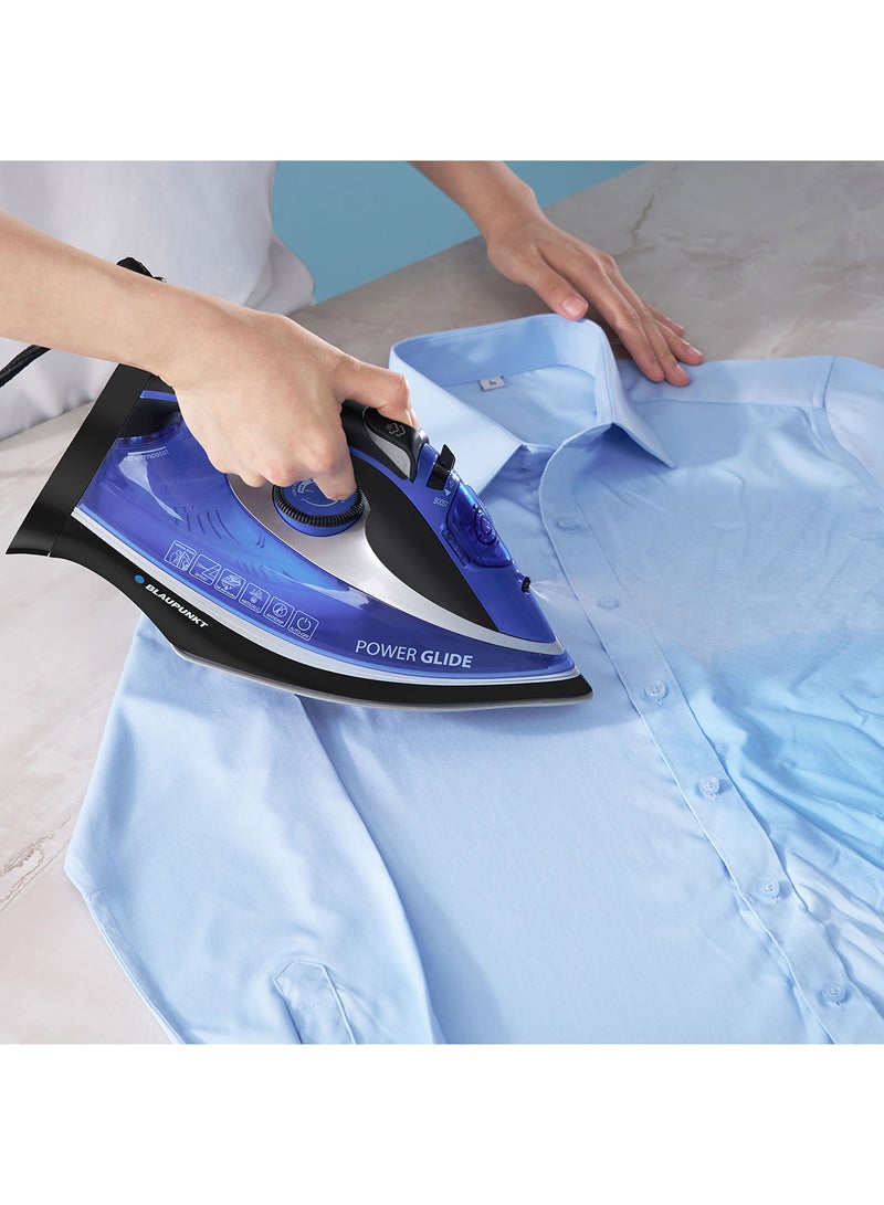 بلوبونكت Steam Iron, 3100W, Auto Shut-off, Anti-Calc, Anti-Drip, Self-Clean, Ceramic Soleplate 380 ml 3100 W GIS430 Blue  - Image 2