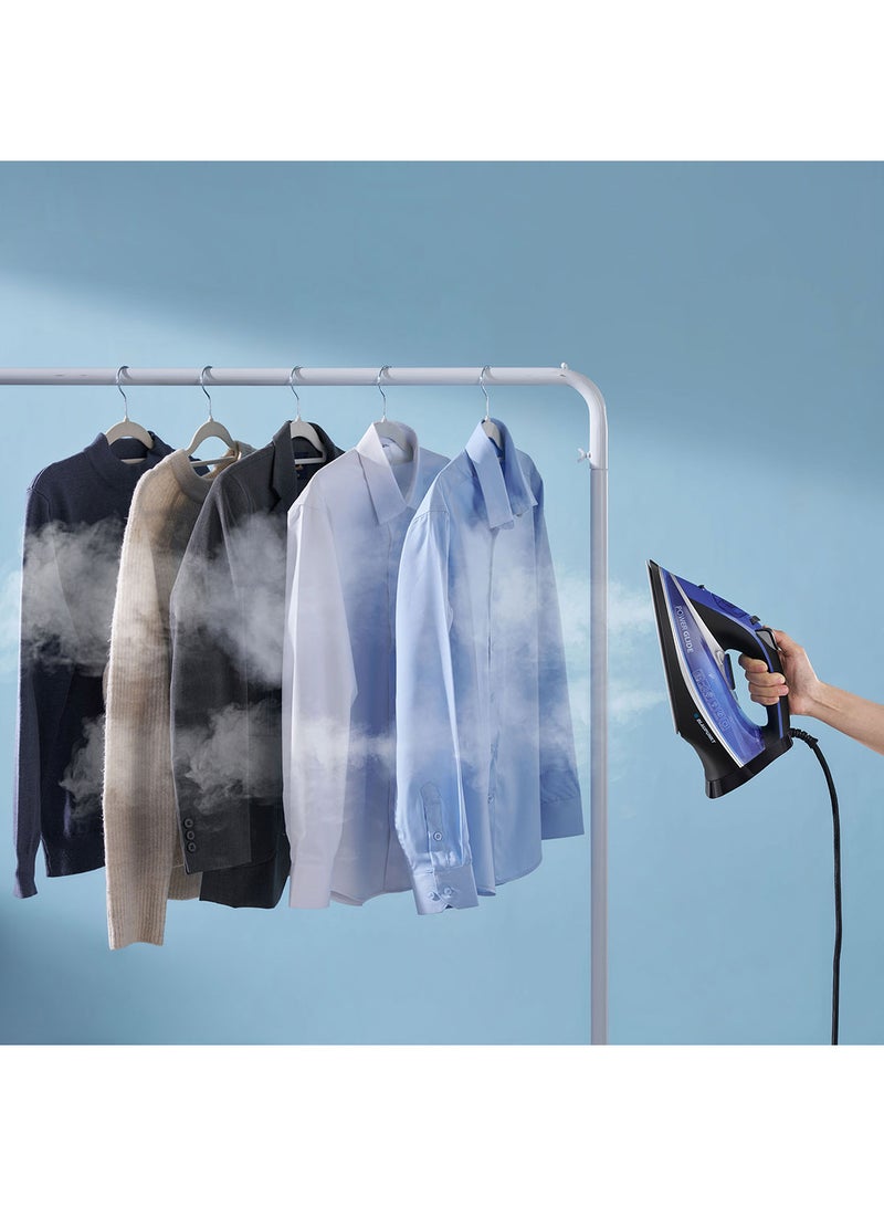 بلوبونكت Steam Iron, 3100W, Auto Shut-off, Anti-Calc, Anti-Drip, Self-Clean, Ceramic Soleplate 380 ml 3100 W GIS430 Blue  - Image 3