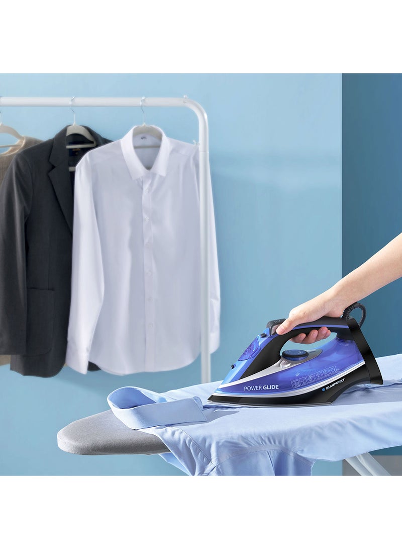 بلوبونكت Steam Iron, 3100W, Auto Shut-off, Anti-Calc, Anti-Drip, Self-Clean, Ceramic Soleplate 380 ml 3100 W GIS430 Blue  - Image 4