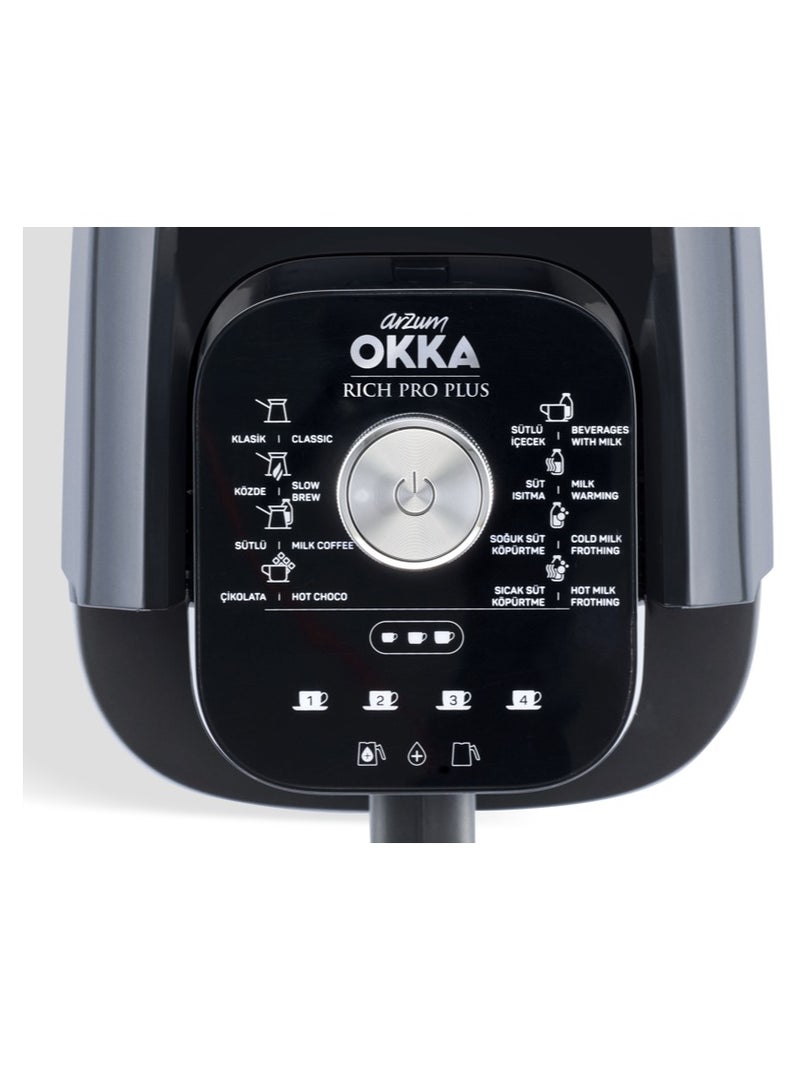 Okka Rich Pro Plus Turkish Coffee Maker with Water Tank 1.3 L 700 W OK0038-05 Silver