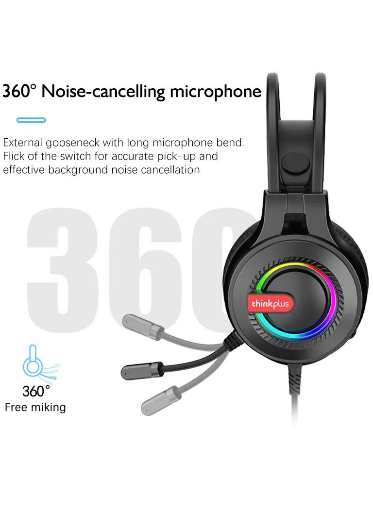 لينوفو - Thinkplus G80-B USB RGB Gaming Headset - 7.1 Surround Sound - Noise Cancelling Microphone - Image 1