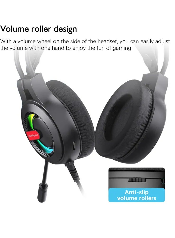 لينوفو Thinkplus G80-B USB RGB Gaming Headset - 7.1 Surround Sound - Noise Cancelling Microphone  - Image 4