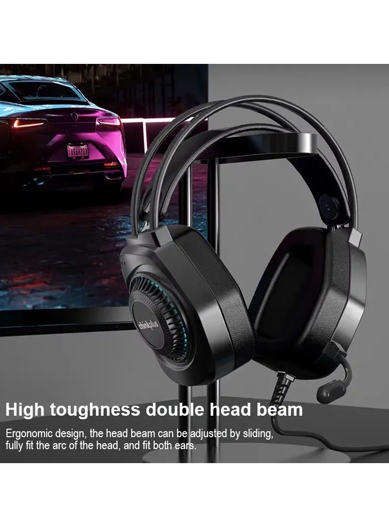 لينوفو Thinkplus G81B USB RGB Gaming Headset - 7.1 Surround Sound - Noise Cancelling Microphone  - Image 3