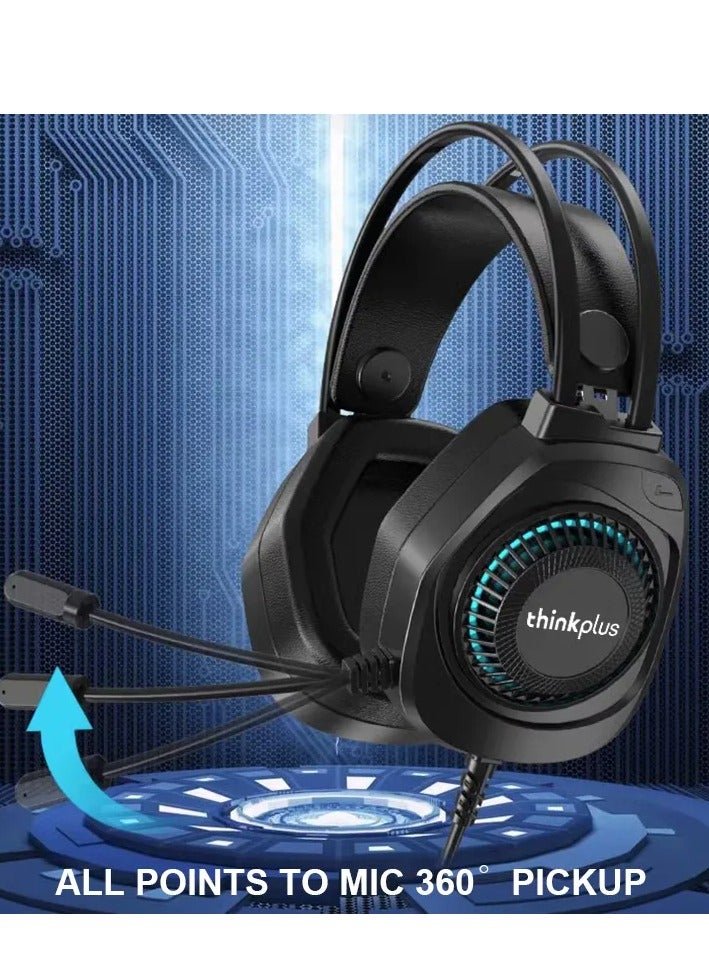Lenovo - Thinkplus G81B USB RGB Gaming Headset - 7.1 Surround Sound - Noise Cancelling Microphone - Image 1