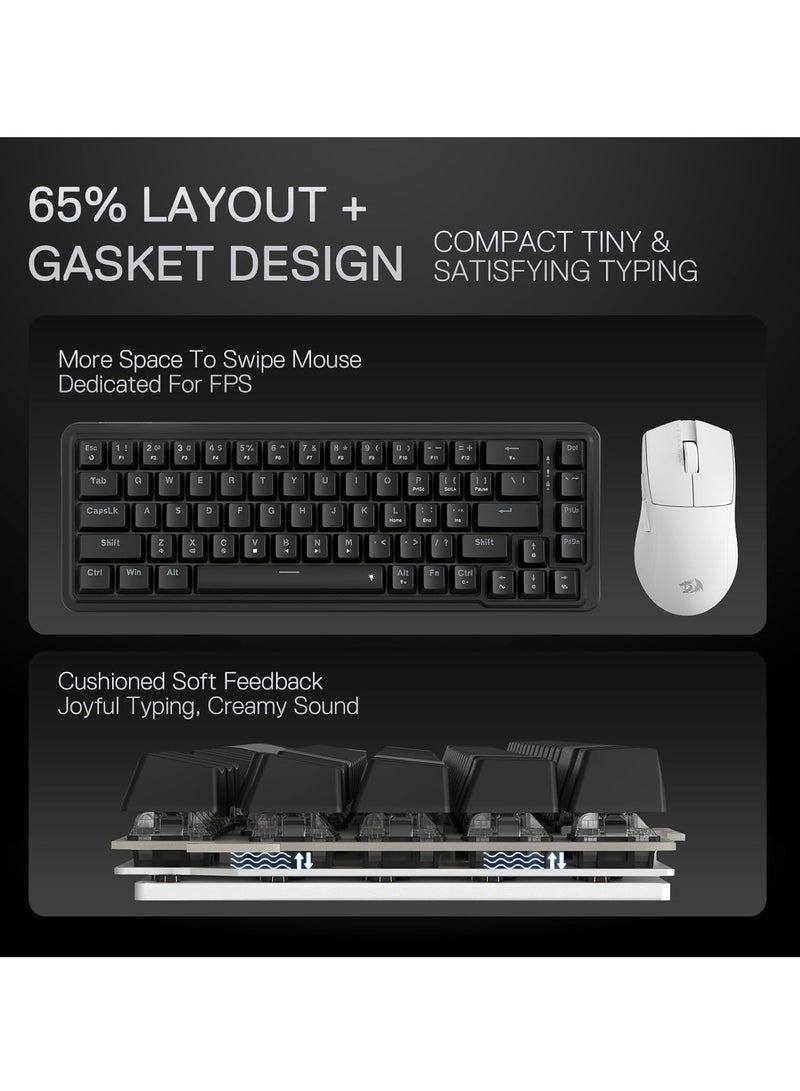 ريدراجون - Wired Gasket RGB Gaming Keyboard K709 60%, 68 Keys Hot-Swap Compact Mechanical Keyboard w/Free-Mod Socket, 3-Layer Noise Dampening & Dedicated Arrow Keys, Quiet Custom Linear Switch - Image 1