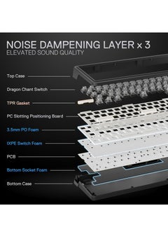REDRAGON Wired Gasket RGB Gaming Keyboard K709 60%, 68 Keys Hot-Swap Compact Mechanical Keyboard w/Free-Mod Socket, 3-Layer Noise Dampening & Dedicated Arrow Keys, Quiet Custom Linear Switch  - Image 4